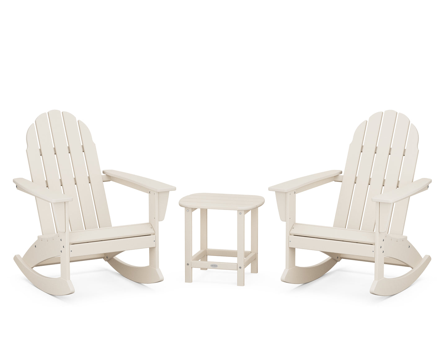 Vineyard 3-Piece Adirondack Rocking Chair Set with South Beach 18" Side Table
