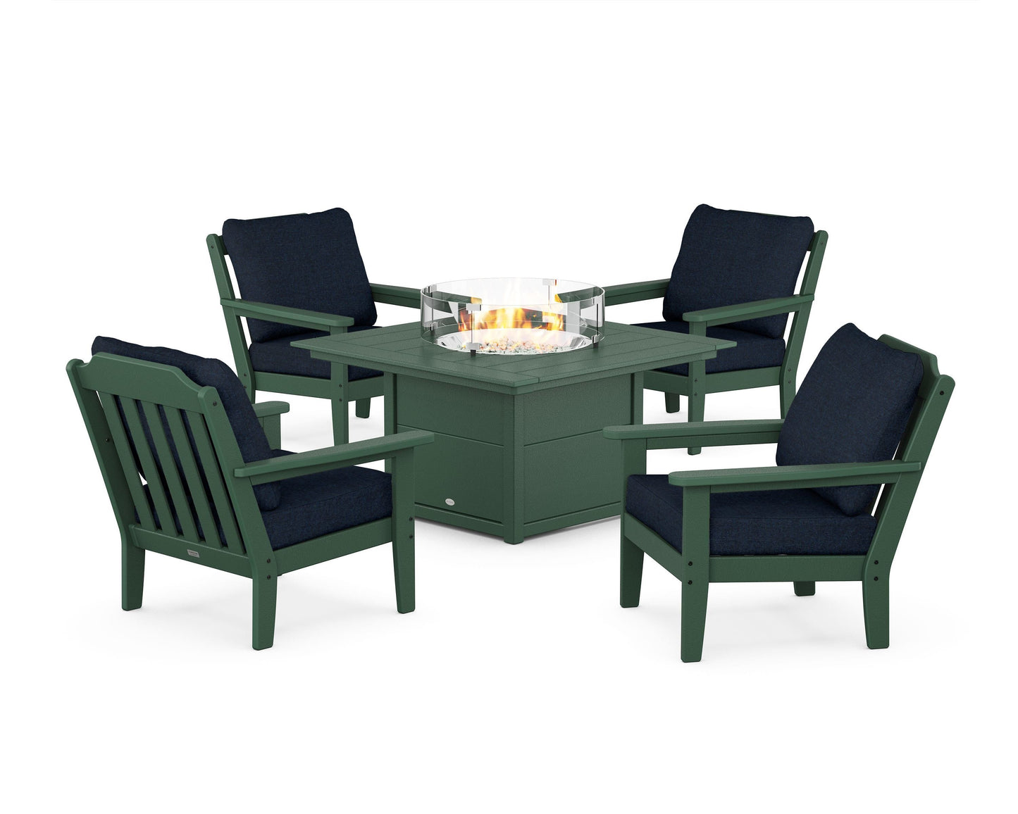 Cottage 5-Piece Deep Seating Set with Fire Pit Table