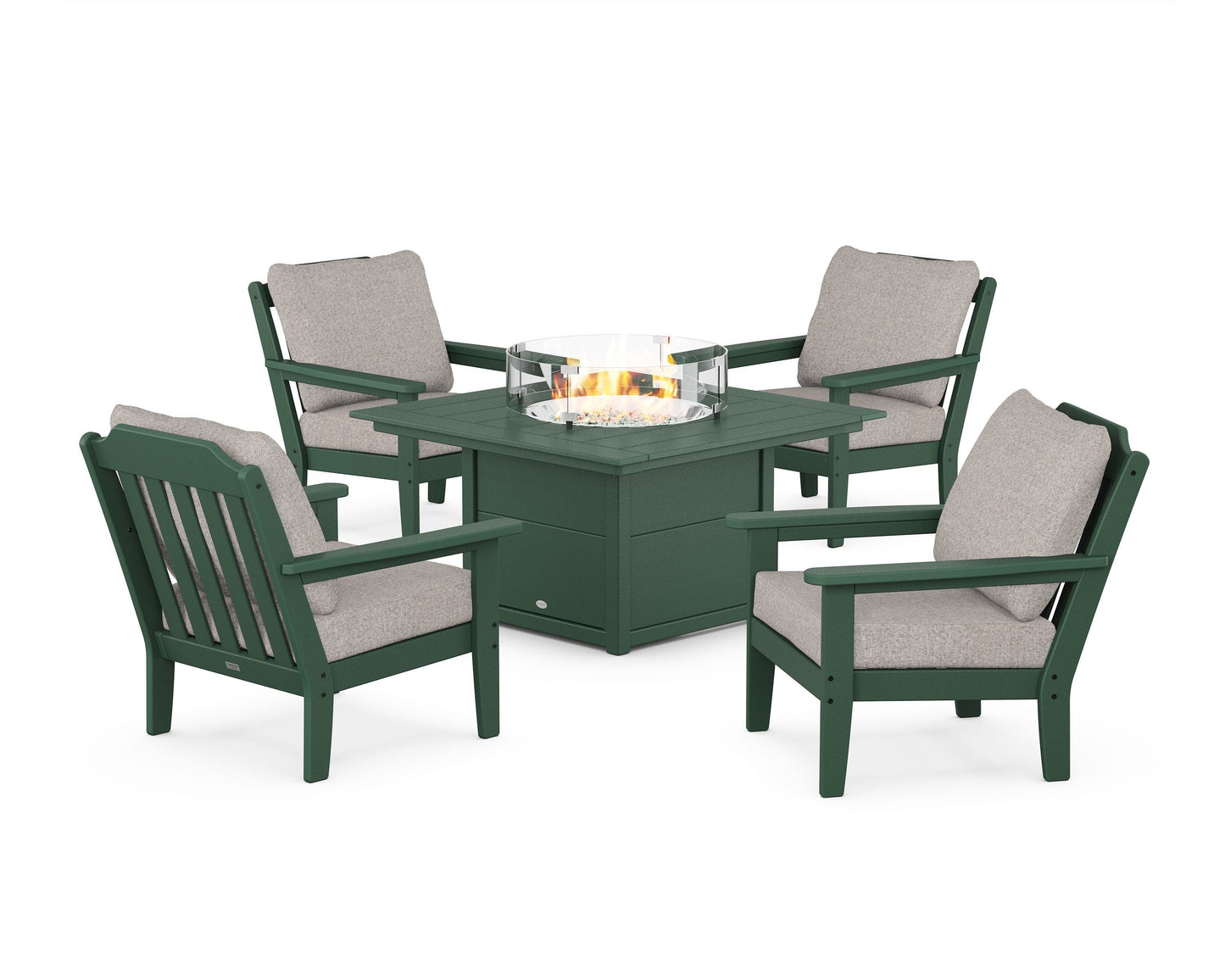 Cottage 5-Piece Deep Seating Set with Fire Pit Table