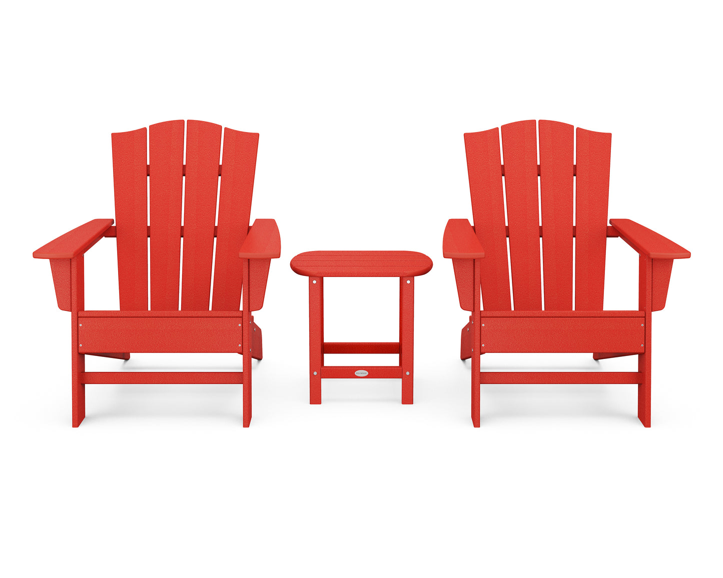 Wave 3-Piece Adirondack Chair Set with The Crest Chairs