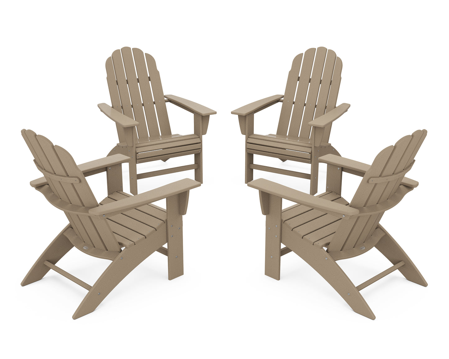 4-Piece Vineyard Curveback Adirondack Chair Conversation Set