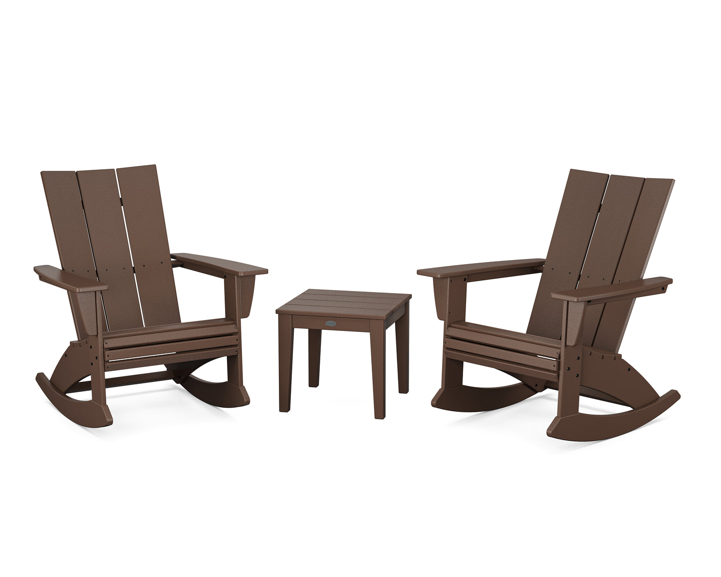 Modern Curveback 3-Piece Adirondack Rocking Chair Set