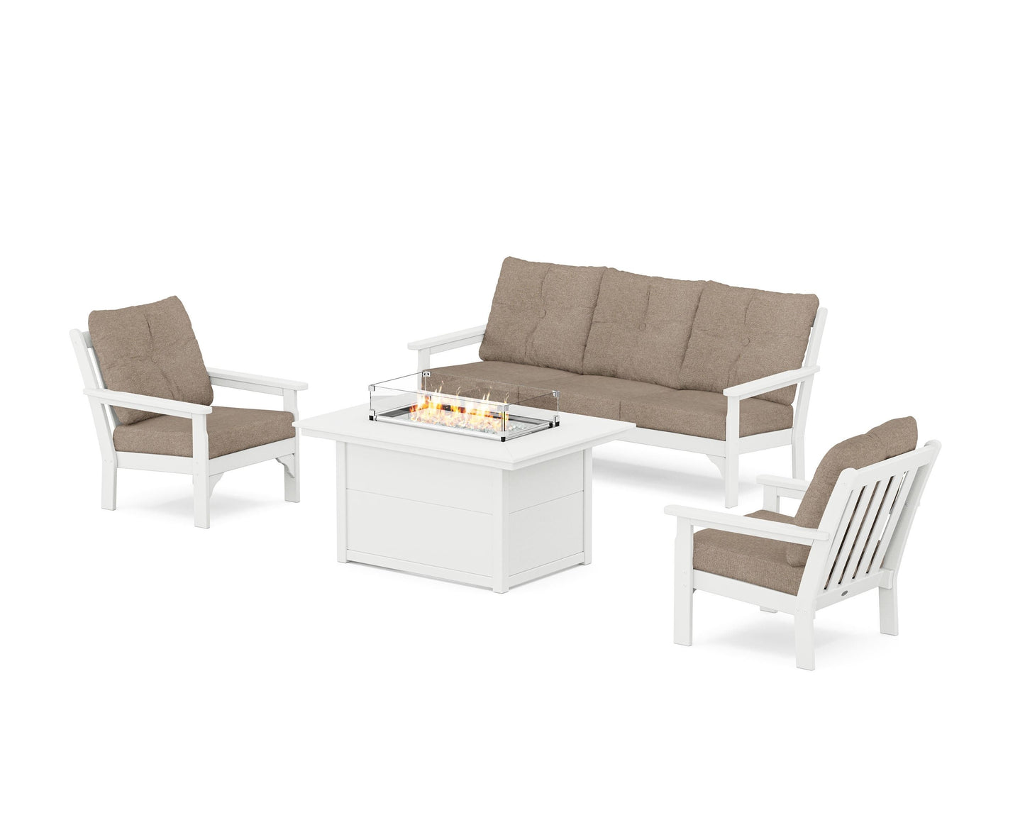 Vineyard Deep Seating Fire Pit Table Set