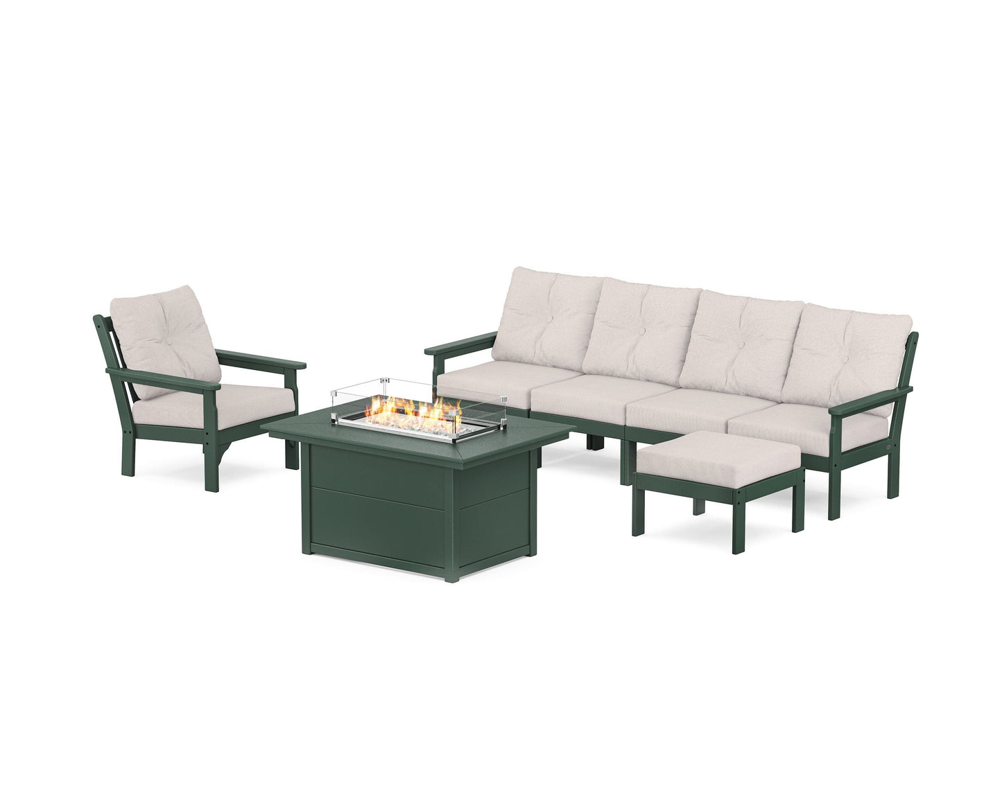 Vineyard Sectional Lounge and Fire Pit Set