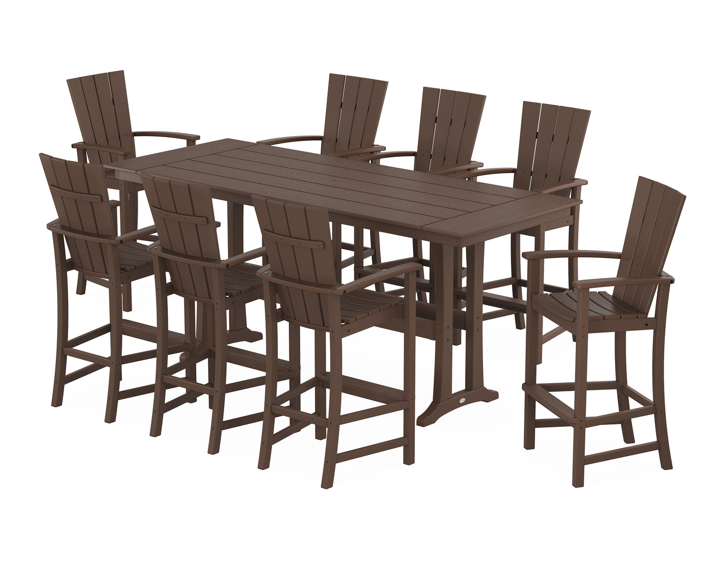 Quattro Adirondack 9-Piece Farmhouse Bar Set with Trestle Legs