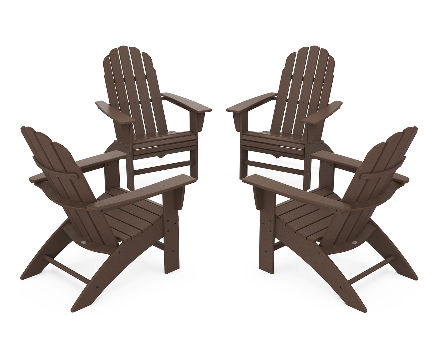 4-Piece Vineyard Curveback Adirondack Chair Conversation Set