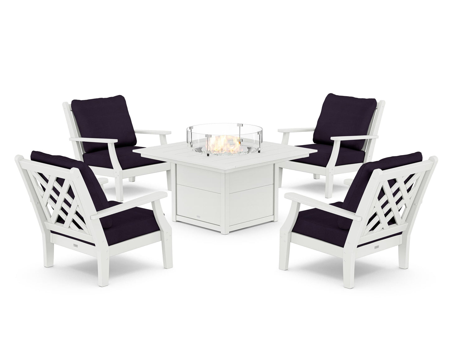 Wovendale 5-Piece Deep Seating Set with Fire Pit Table