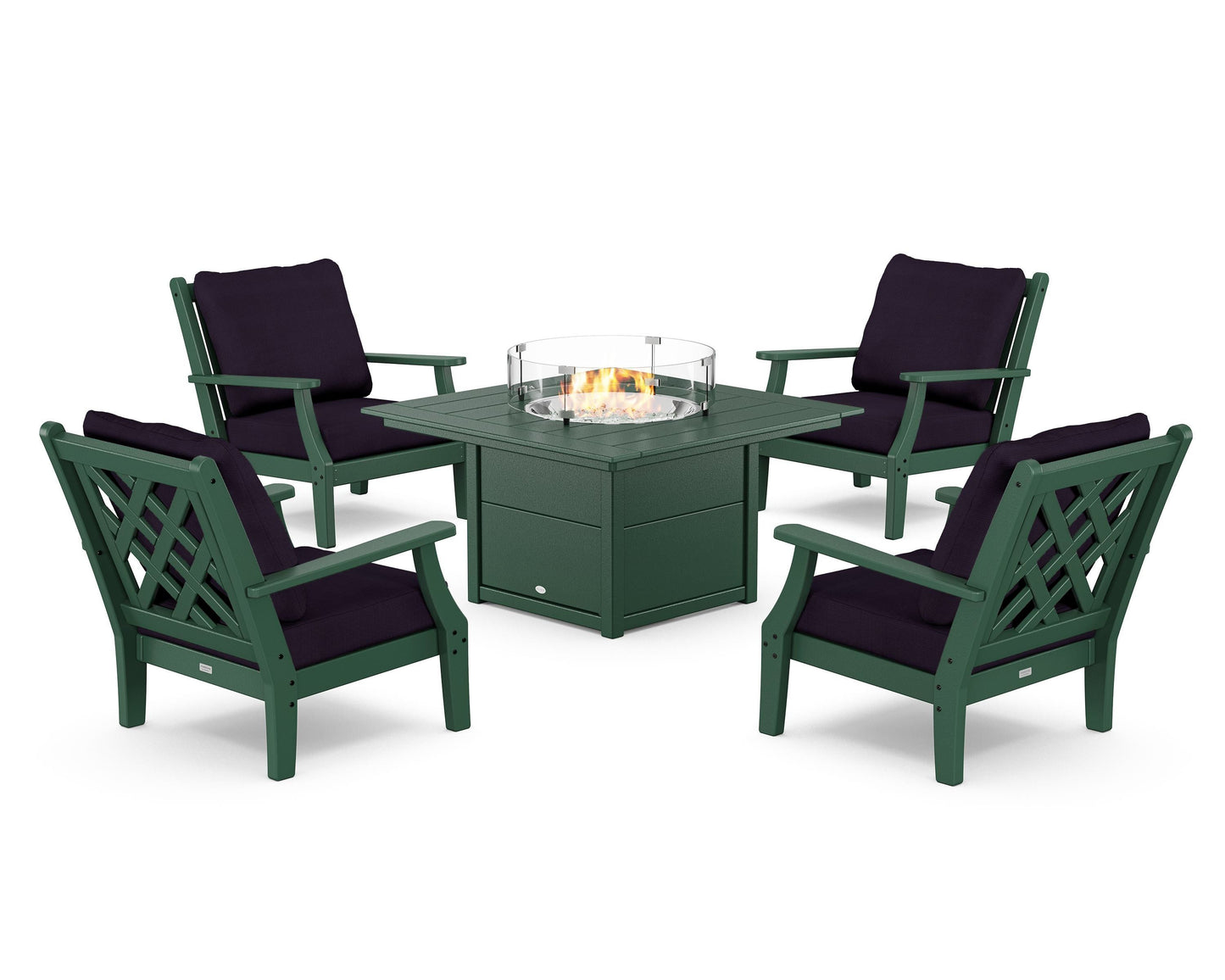 Wovendale 5-Piece Deep Seating Set with Fire Pit Table