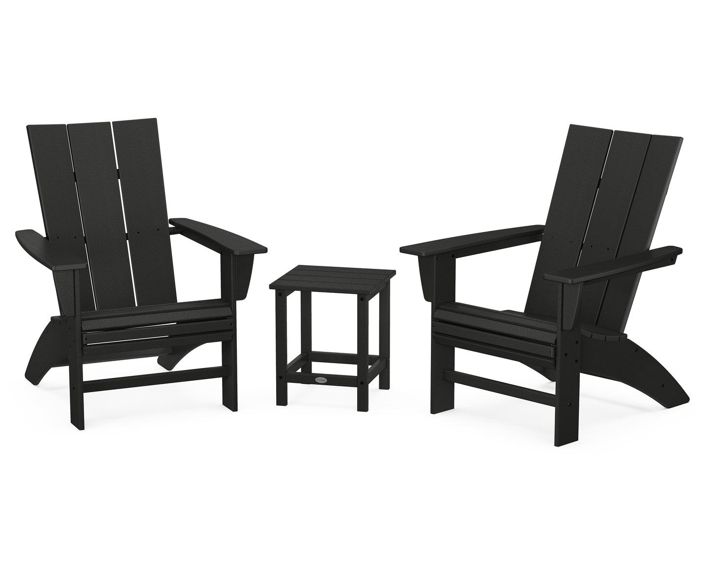 Modern 3-Piece Curveback Adirondack Set with Long Island 18" Side Table