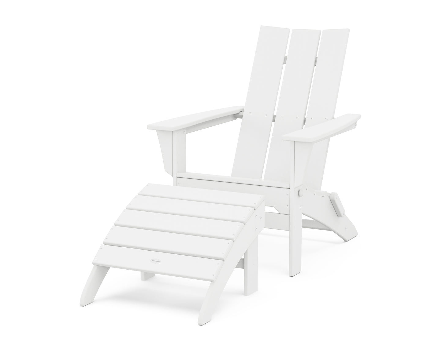 Modern Folding Adirondack Chair 2-Piece Set with Ottoman