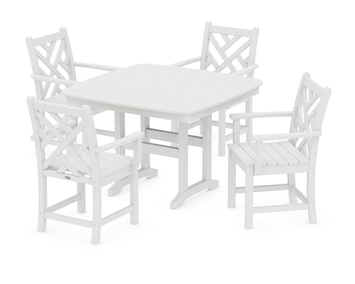 Chippendale 5-Piece Dining Set with Trestle Legs