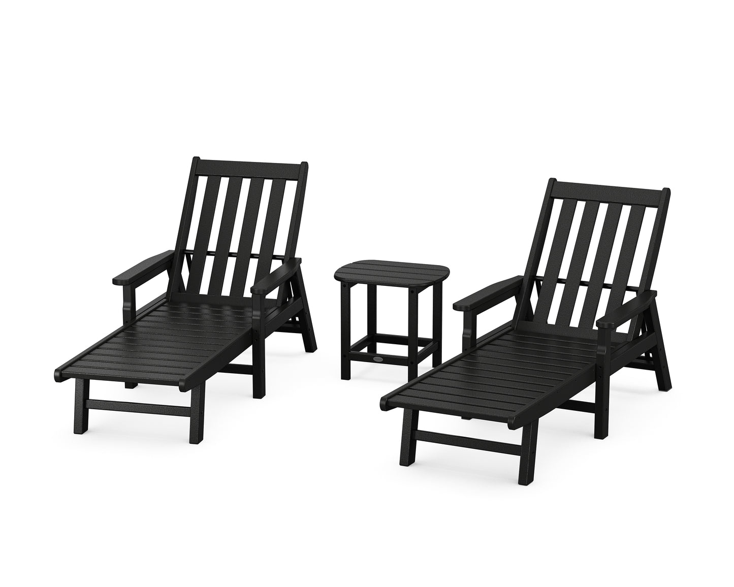 Vineyard 3-Piece Chaise with Arms Set