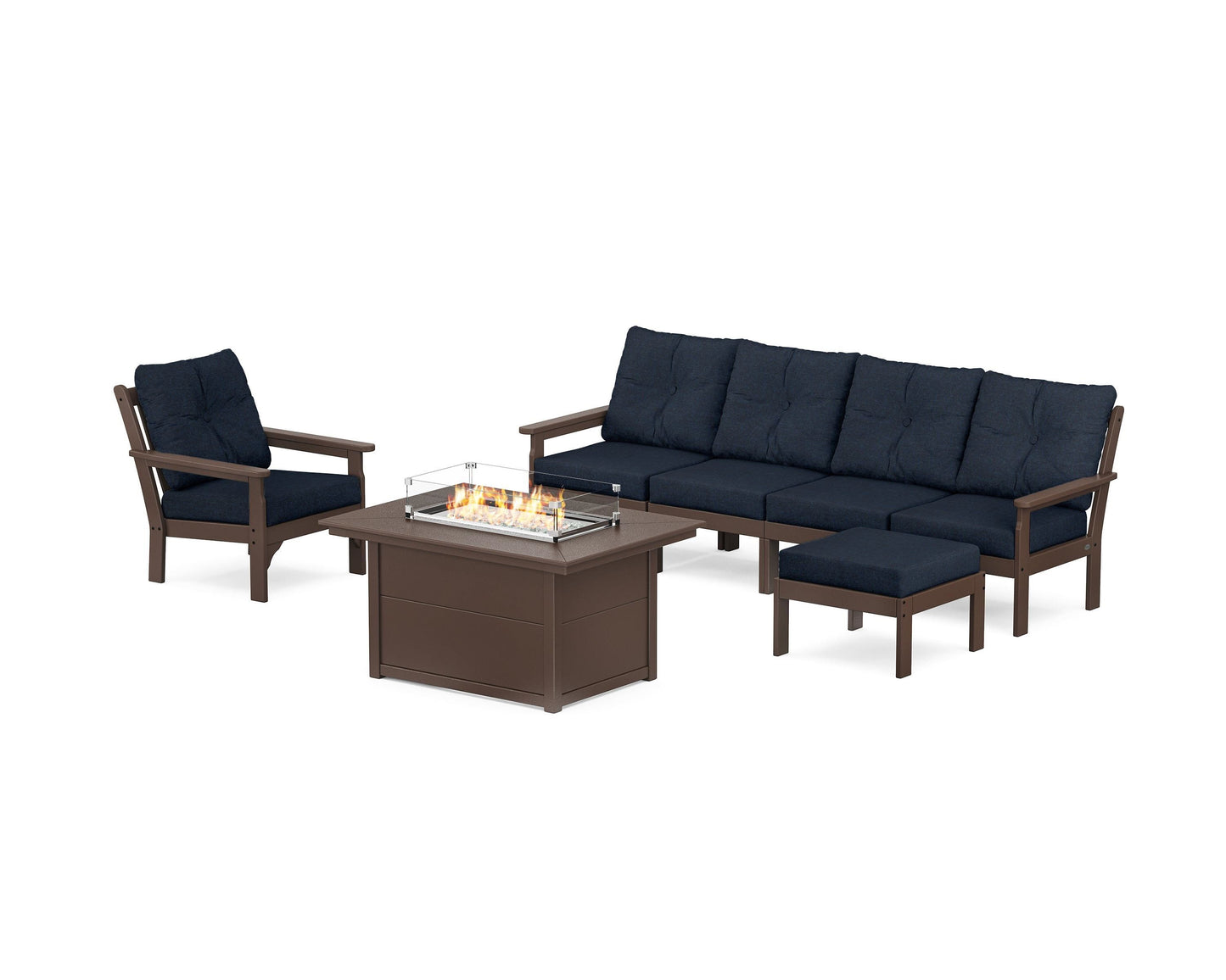 Vineyard Sectional Lounge and Fire Pit Set