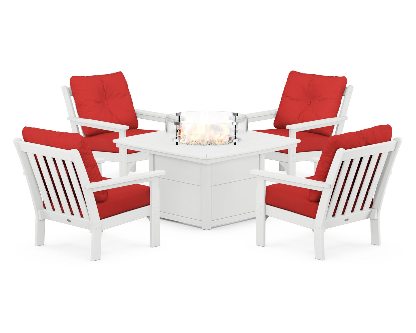 Vineyard 5-Piece Conversation Set with Fire Pit Table