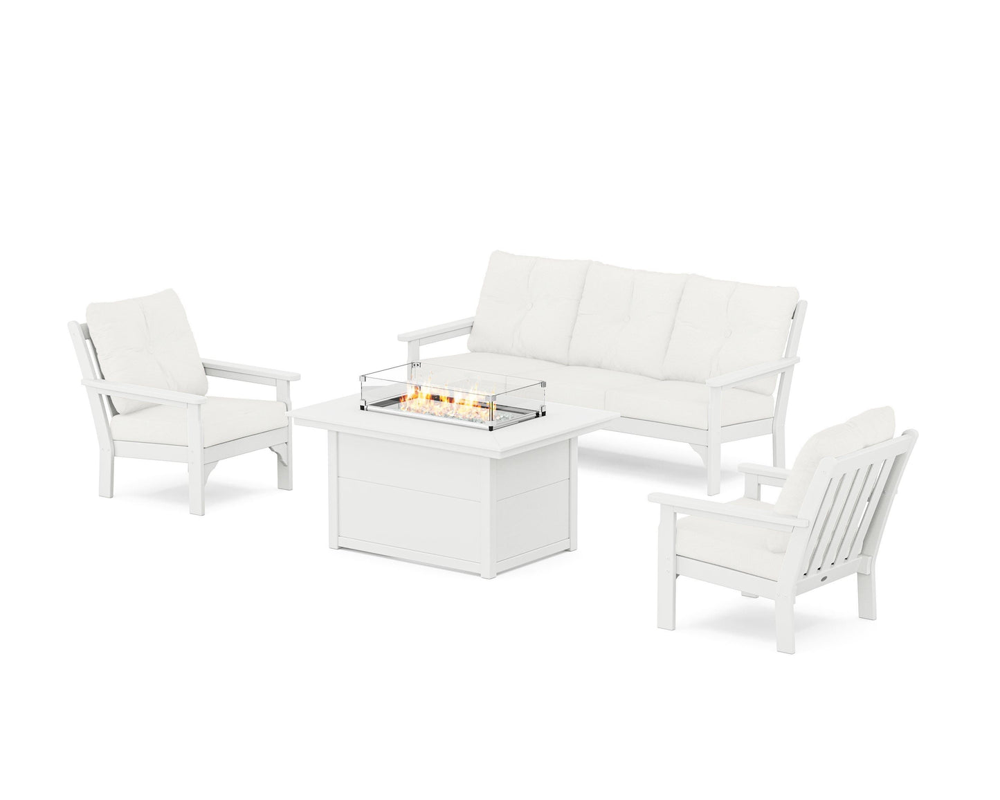 Vineyard Deep Seating Fire Pit Table Set