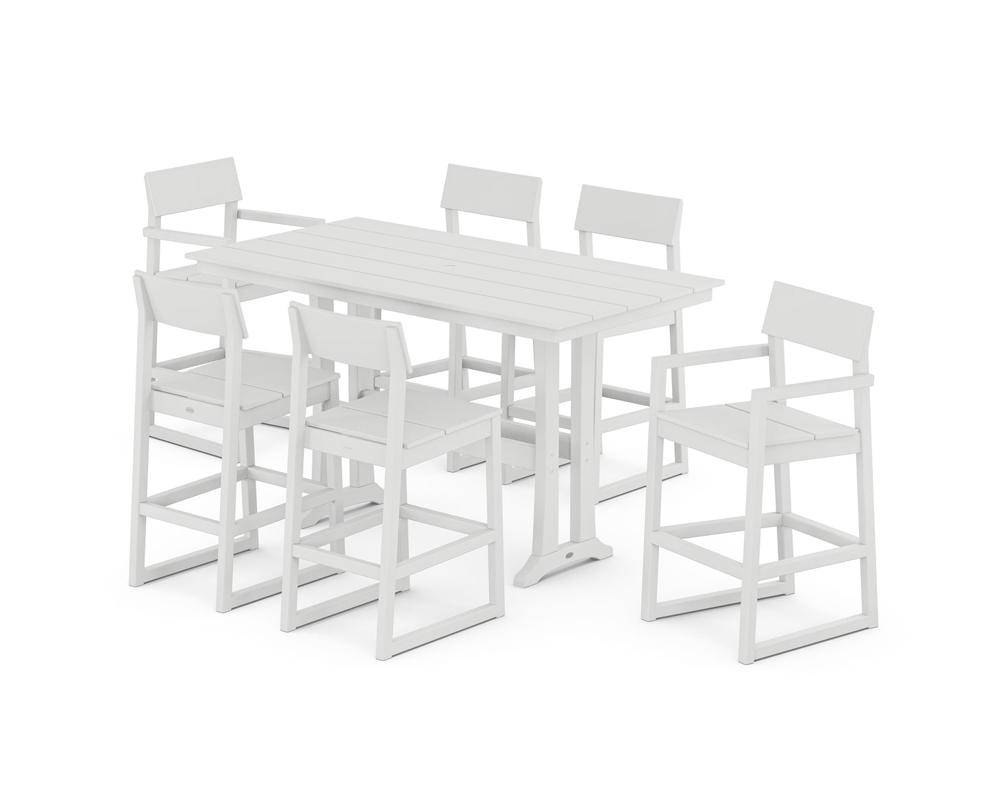EDGE 7-Piece Farmhouse Bar Set with Trestle Legs