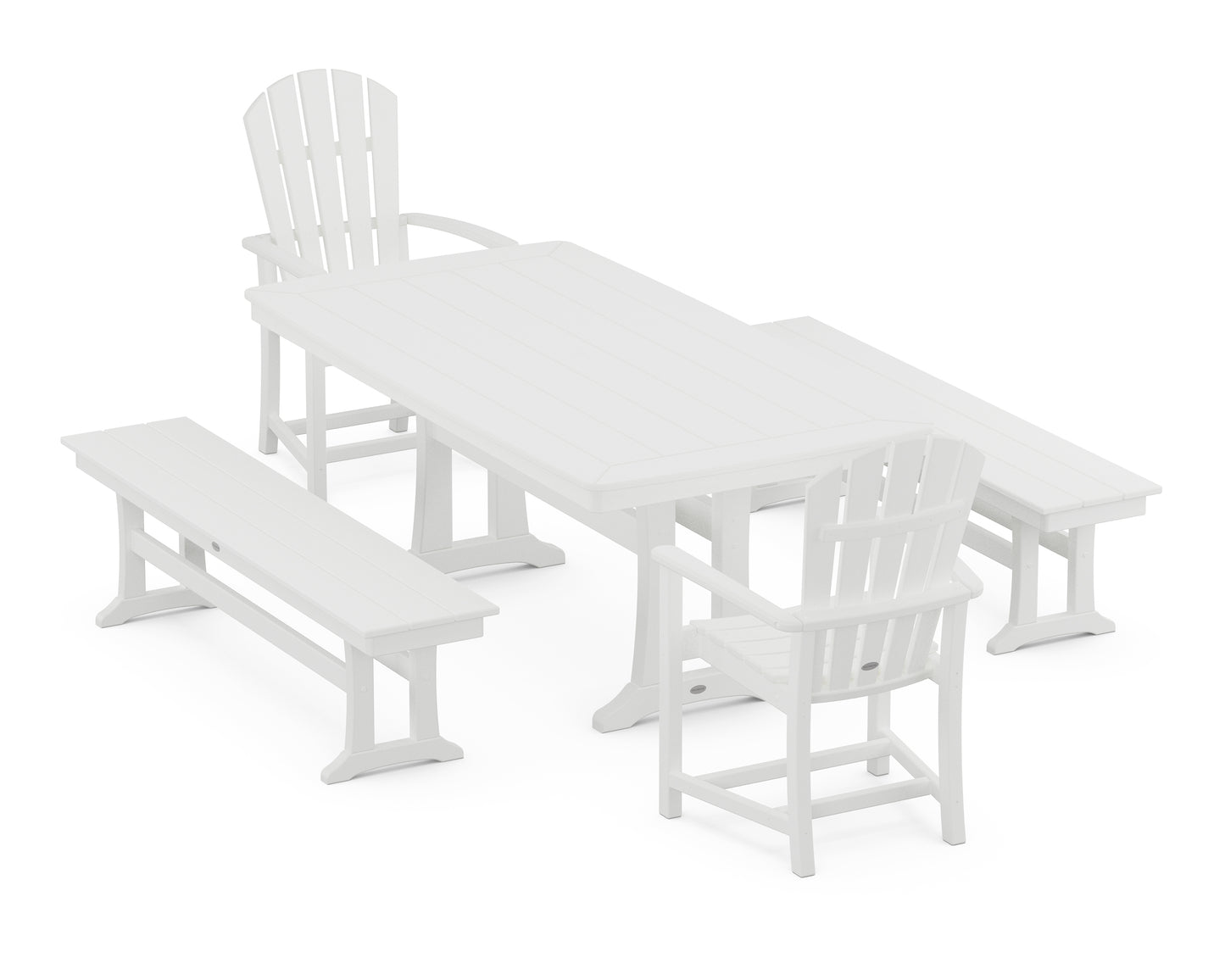 Palm Coast 5-Piece Dining Set with Trestle Legs