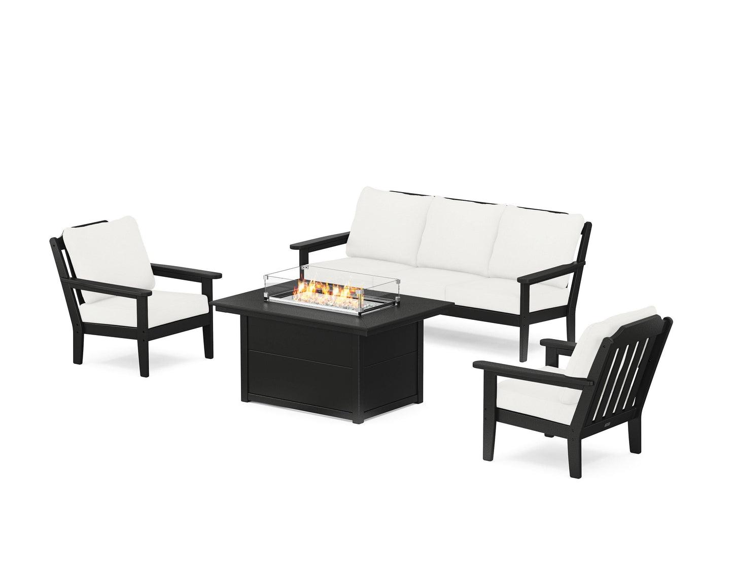 Cottage Deep Seating Fire Pit Table Set
