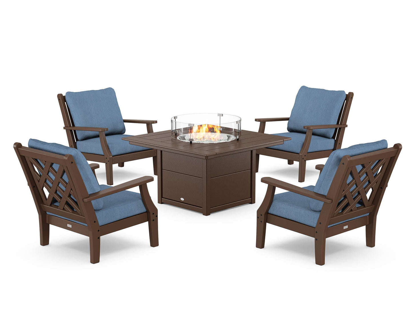 Wovendale 5-Piece Deep Seating Set with Fire Pit Table