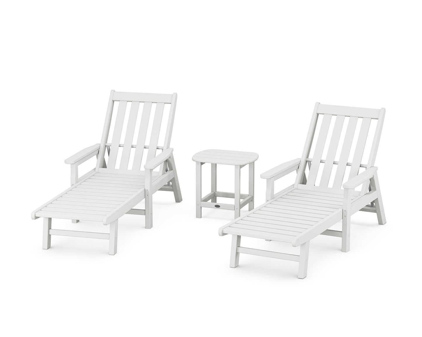 Vineyard 3-Piece Chaise with Arms Set