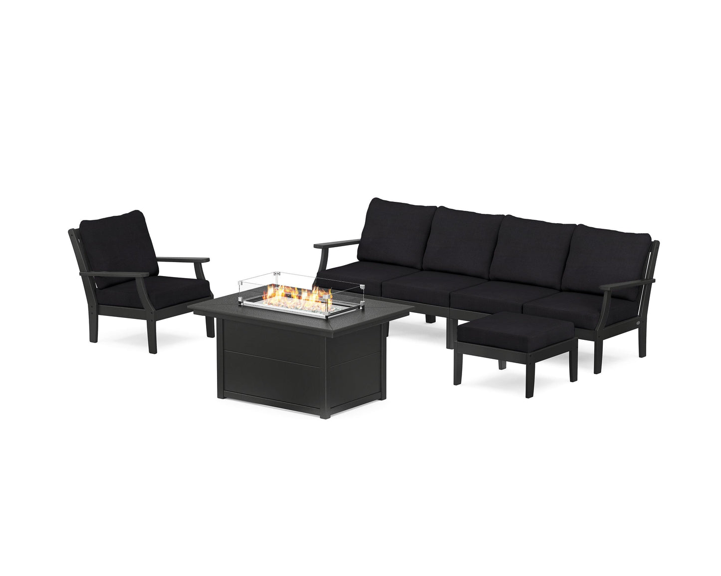 Braxton Sectional Lounge and Fire Pit Set