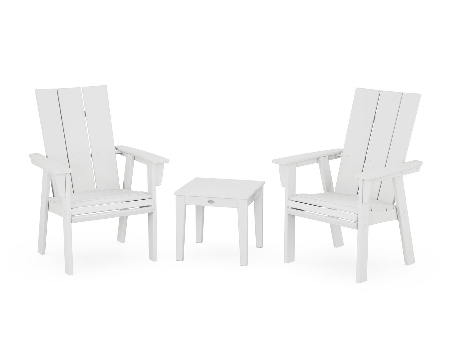 Modern 3-Piece Curveback Upright Adirondack Chair Set