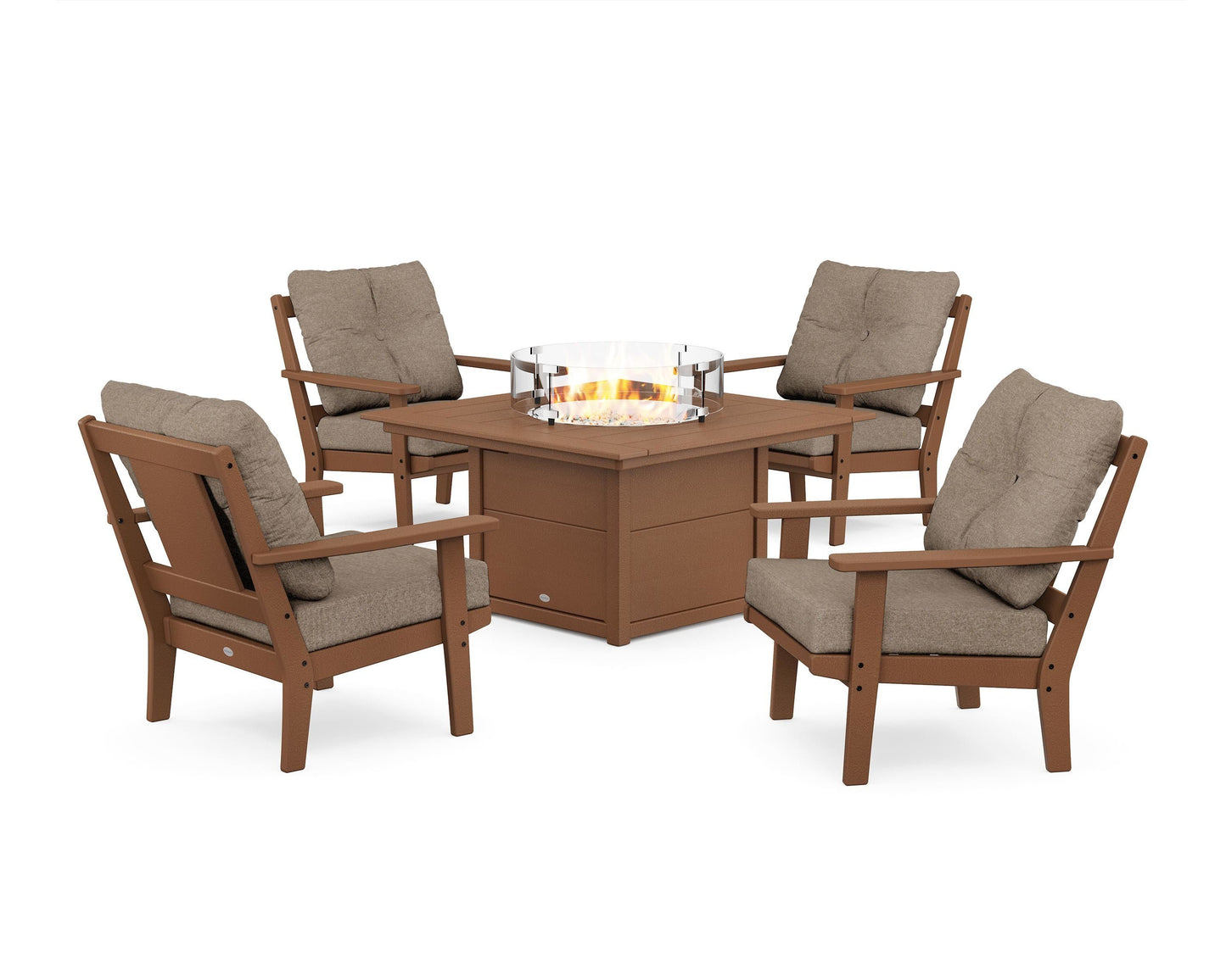 Prairie 5-Piece Deep Seating Set with Fire Pit Table