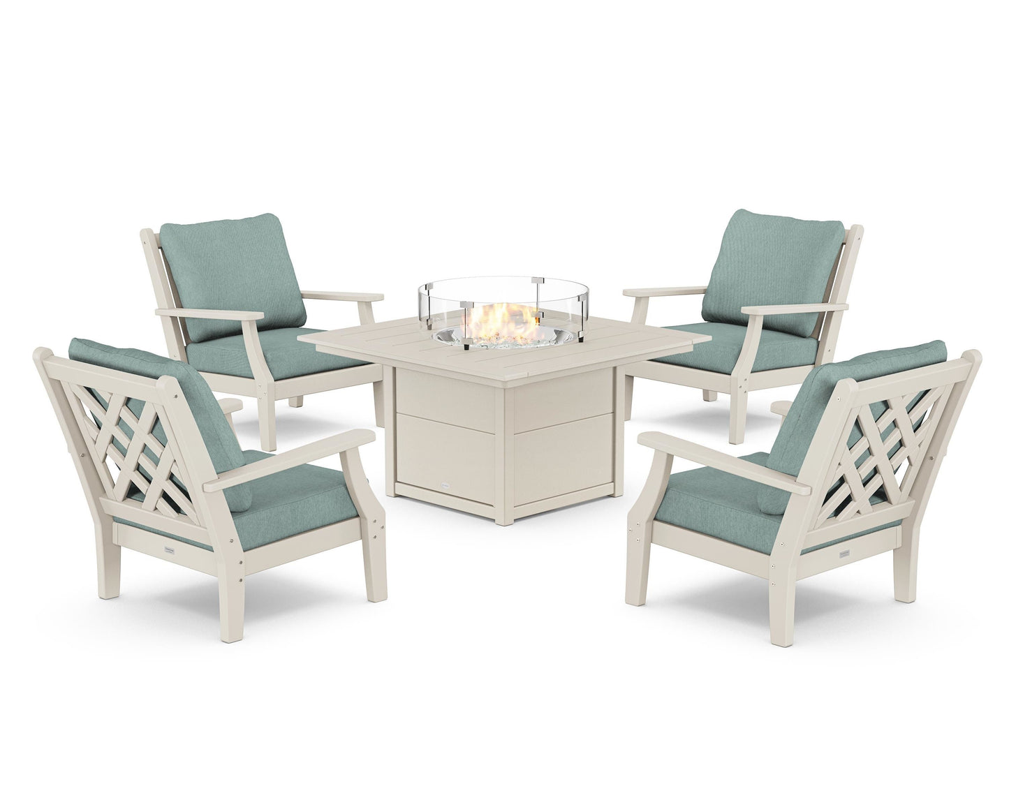 Wovendale 5-Piece Deep Seating Set with Fire Pit Table