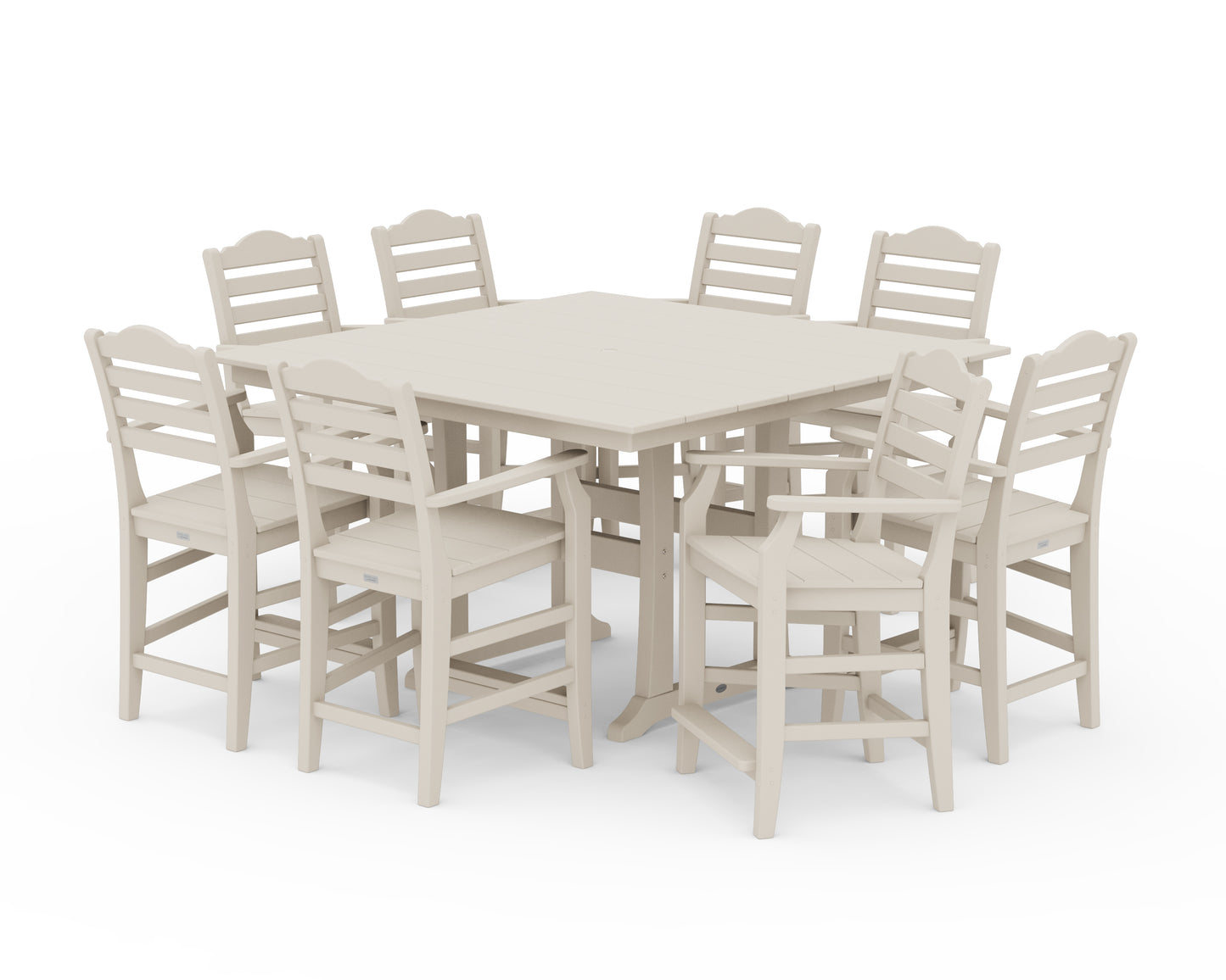 Savannah 9-Piece Square Farmhouse Counter Set with Trestle Legs