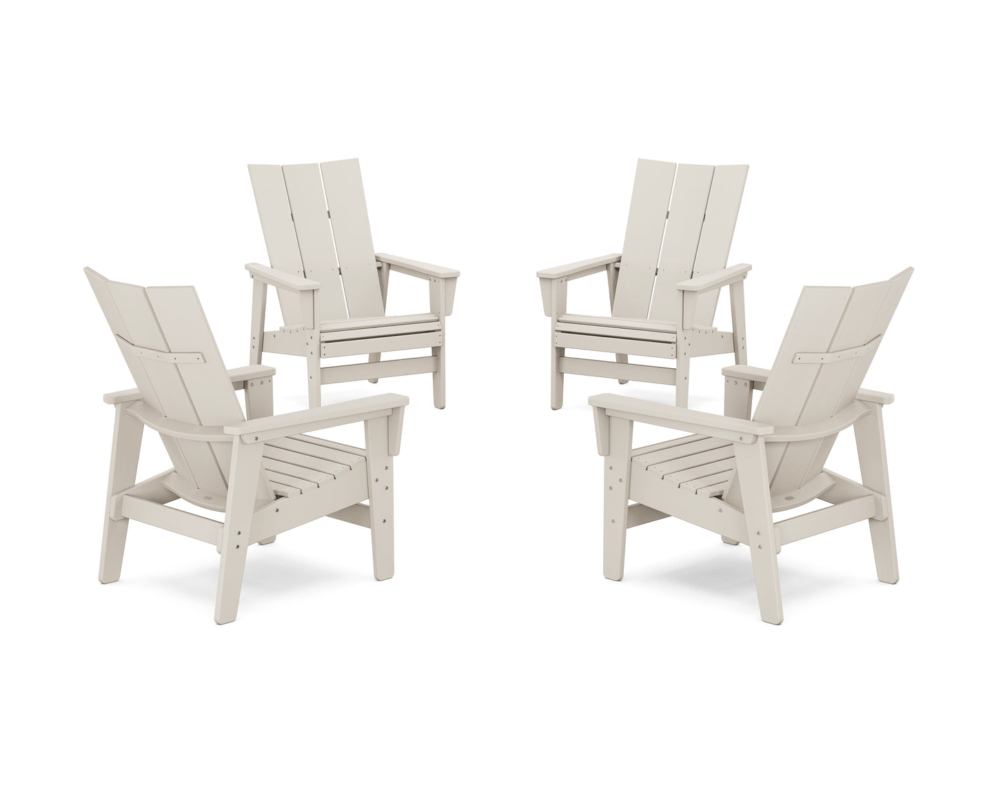 4-Piece Modern Grand Upright Adirondack Chair Conversation Set