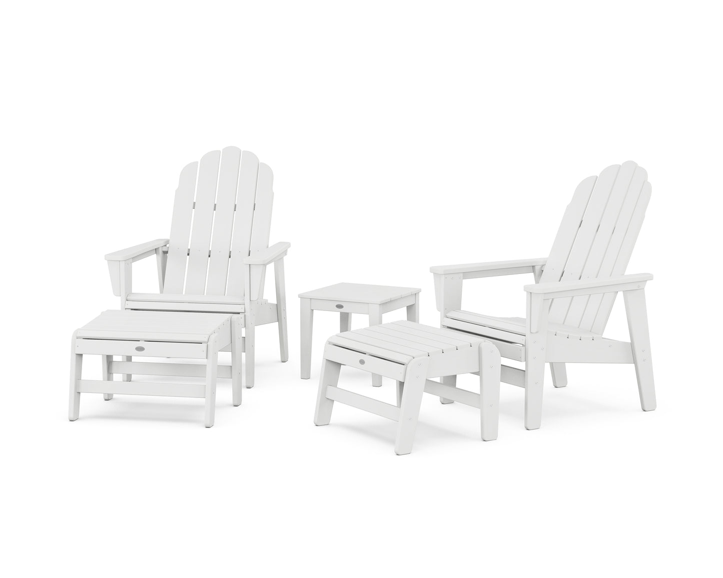 5-Piece Vineyard Grand Upright Adirondack Set with Ottomans and Side Table