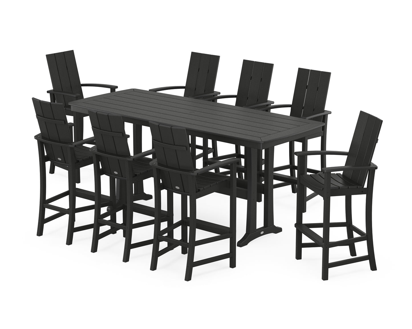 Modern Adirondack 9-Piece Bar Set with Trestle Legs