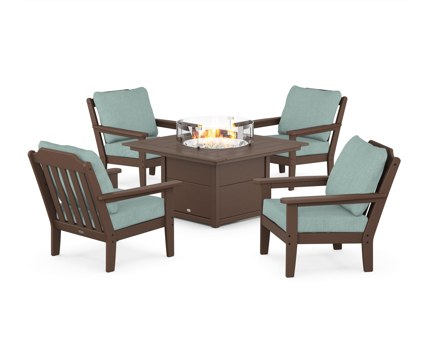 Cottage 5-Piece Deep Seating Set with Fire Pit Table