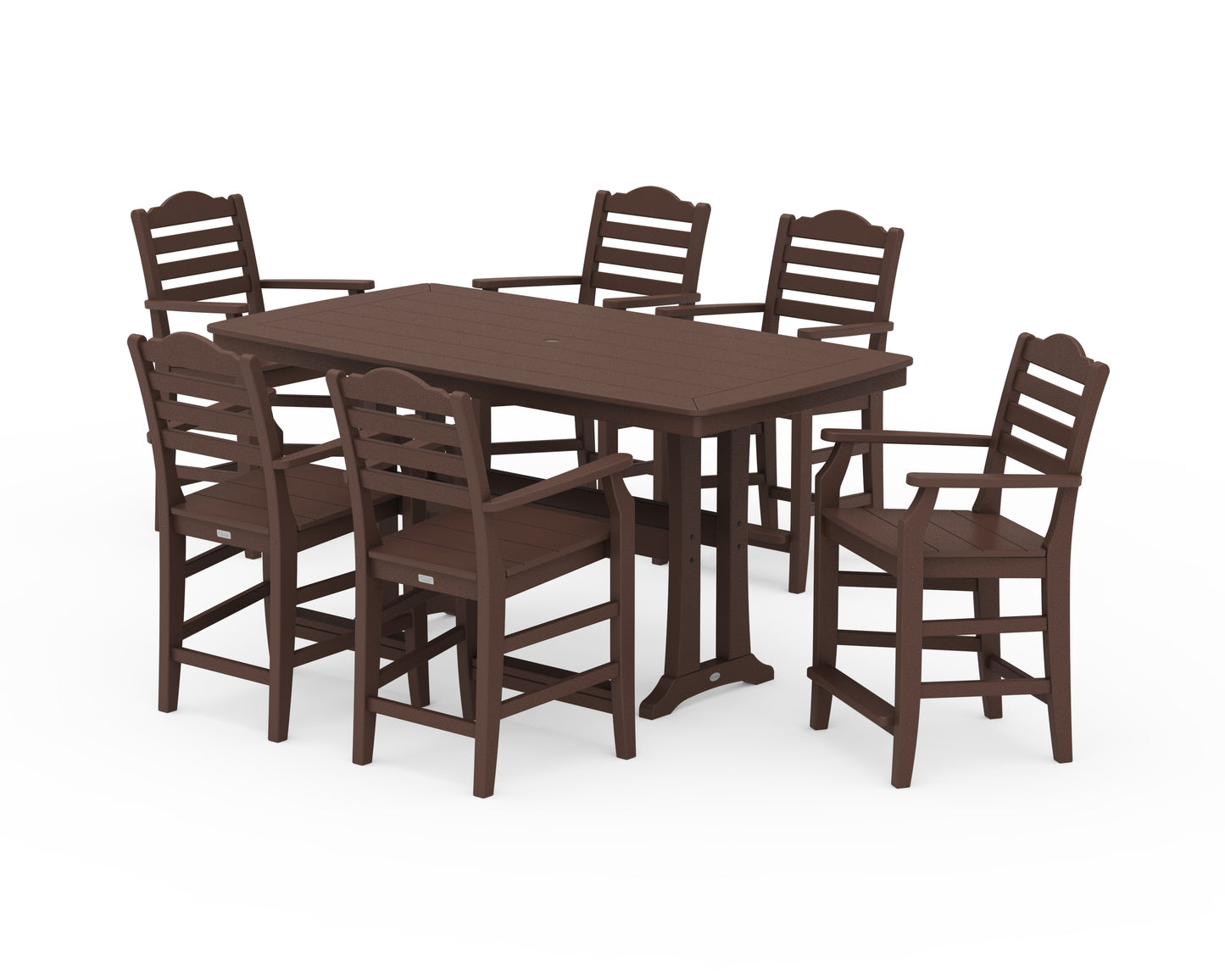 Savannah Arm Chair 7-Piece Counter Set with Trestle Legs