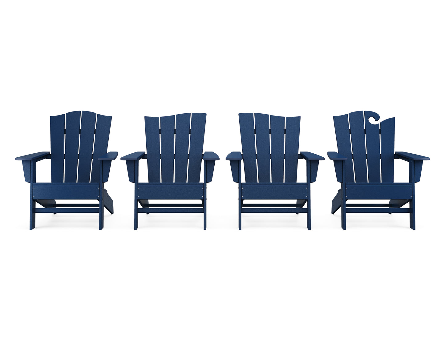 Wave Collection 4-Piece Adirondack Chair Set