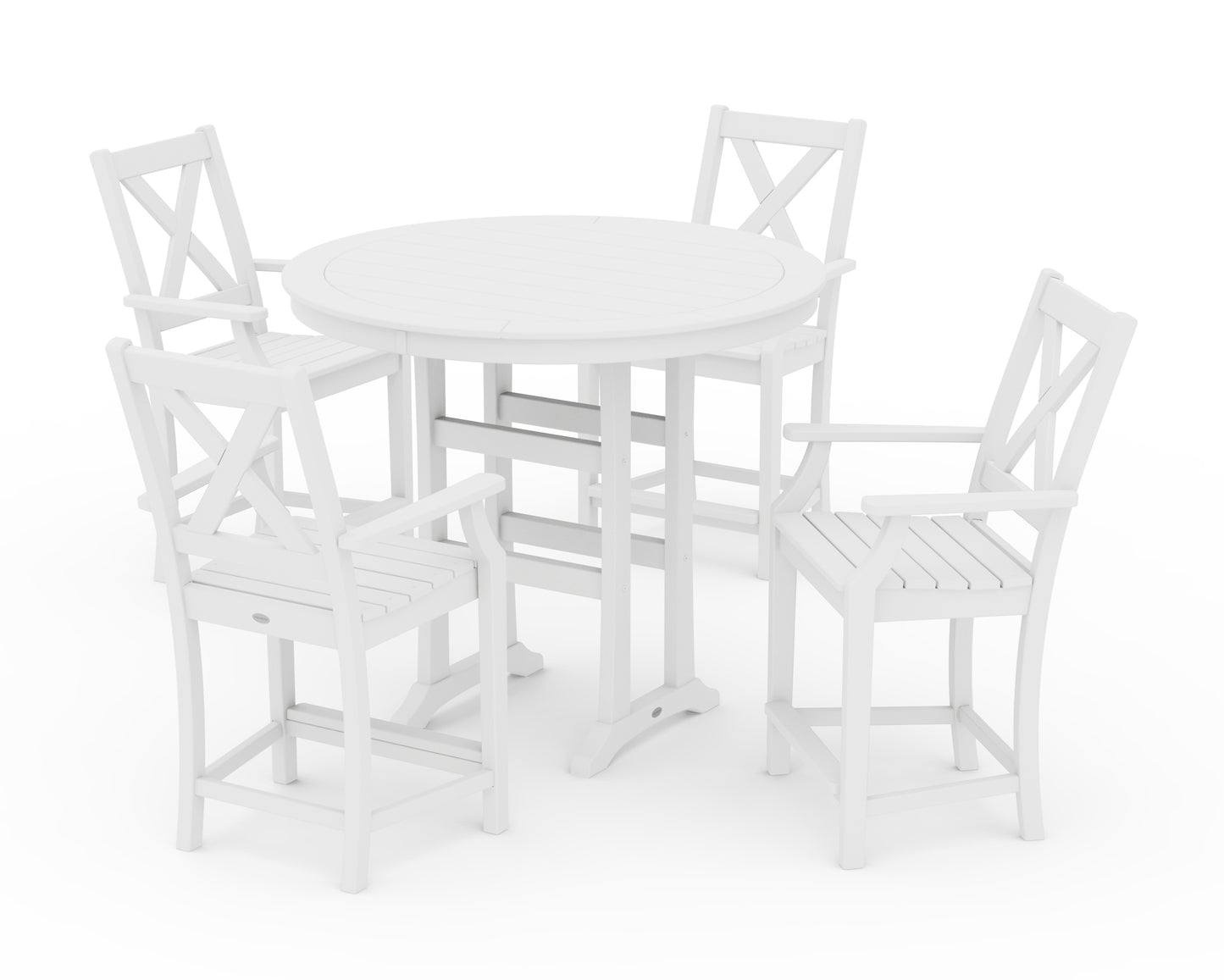 Braxton 5-Piece Nautical Trestle Arm Chair Counter Set