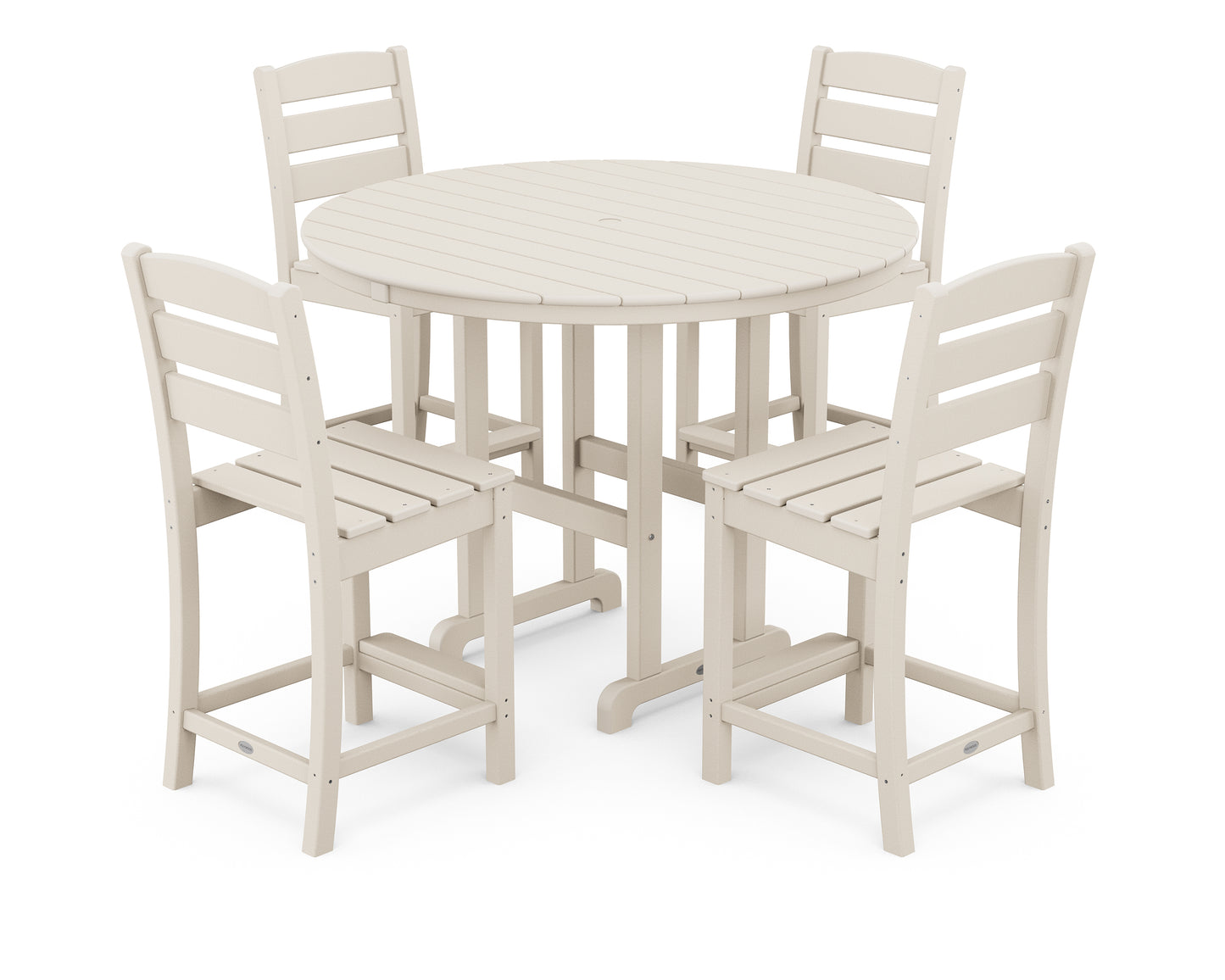 Lakeside 5-Piece Farmhouse Round Side Chair Counter Set