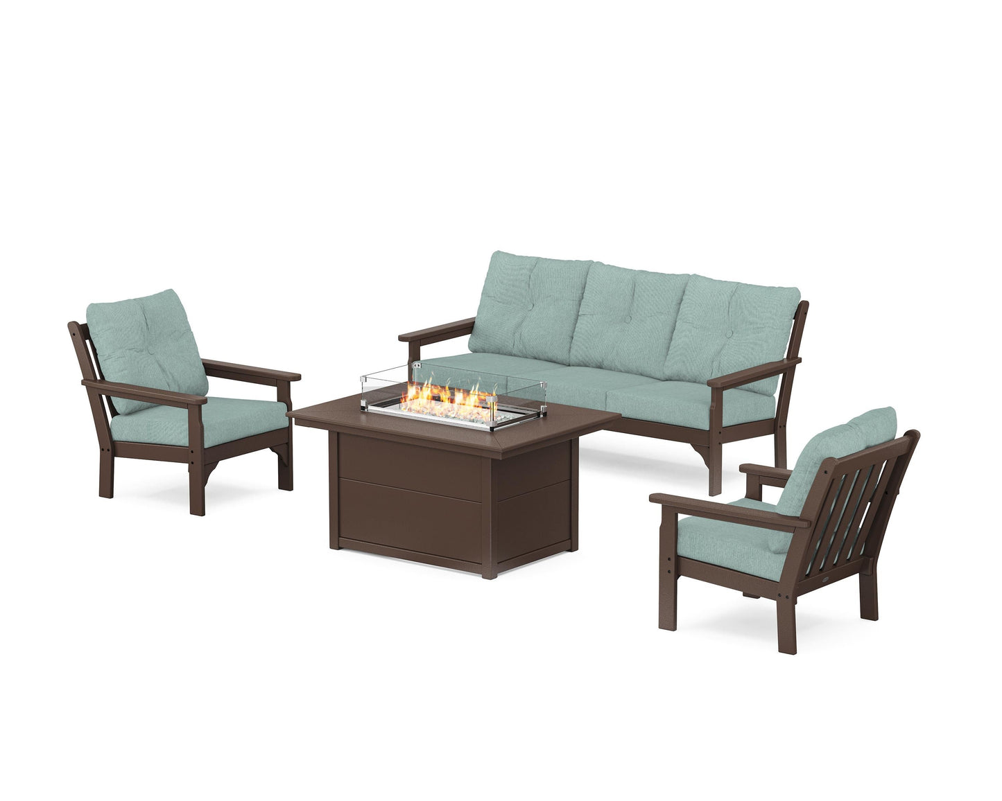 Vineyard Deep Seating Fire Pit Table Set