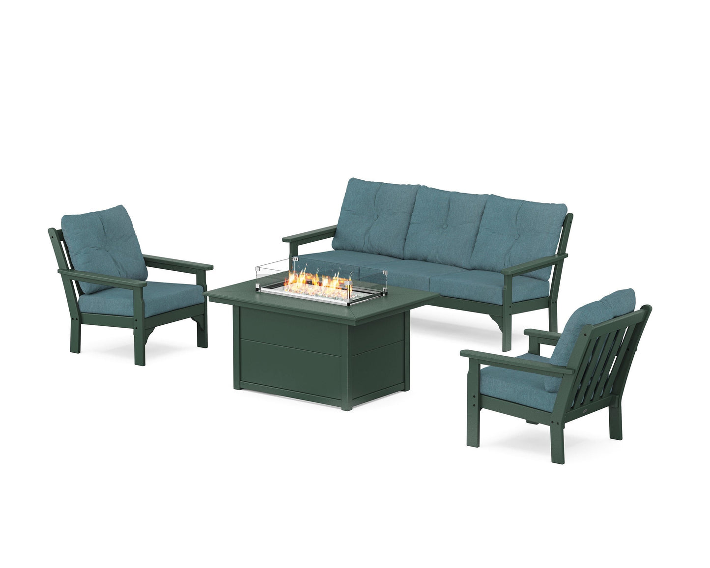 Vineyard Deep Seating Fire Pit Table Set