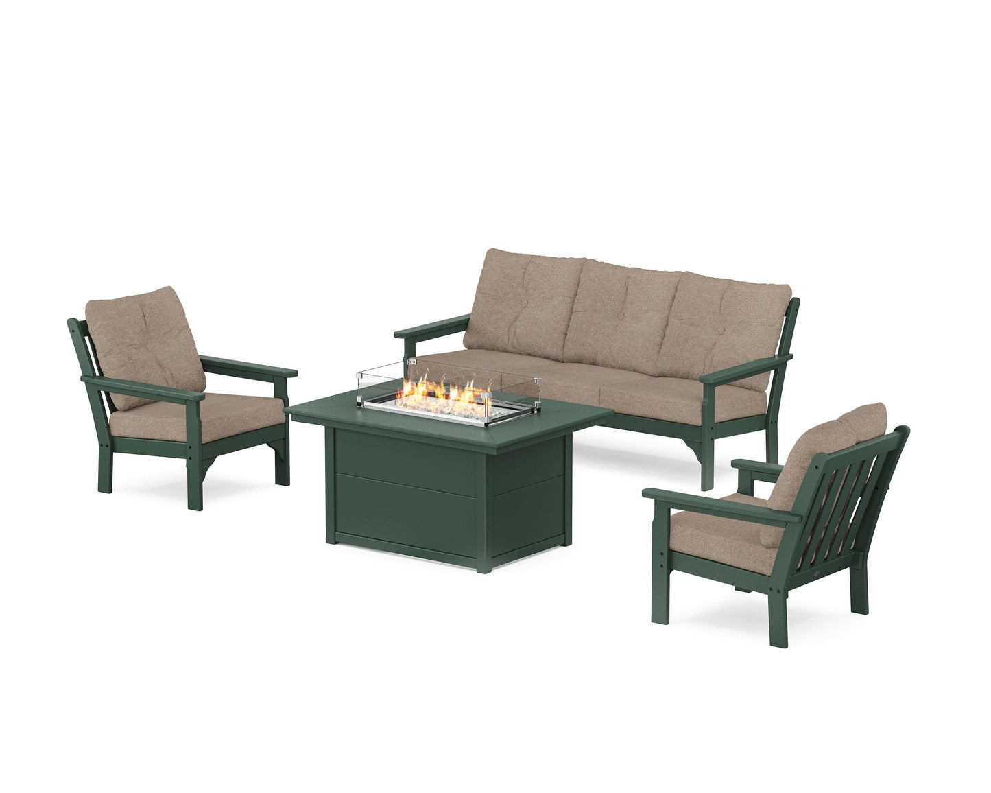 Vineyard Deep Seating Fire Pit Table Set