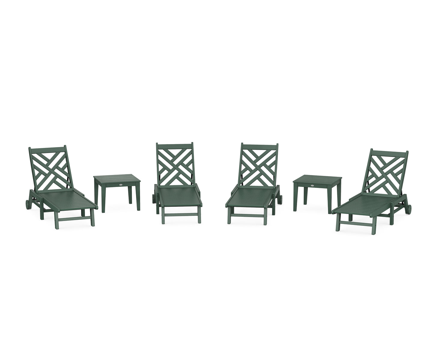 Chippendale 6-Piece Chaise Set with Wheels
