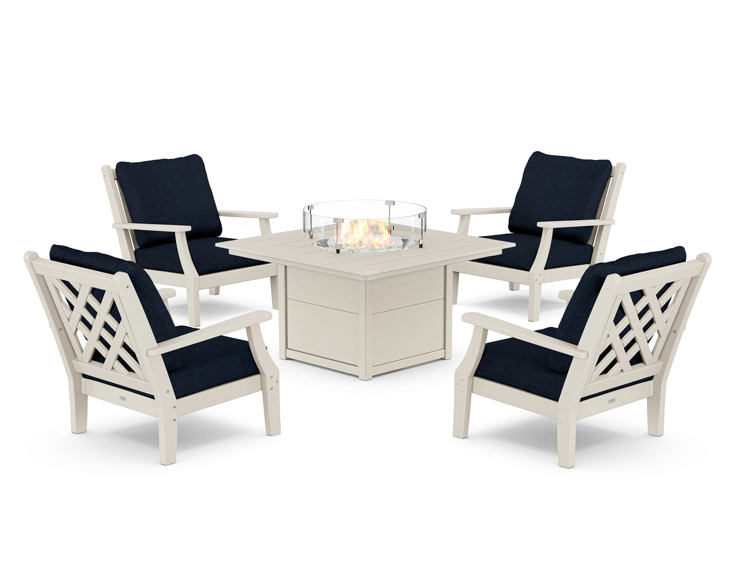 Wovendale 5-Piece Deep Seating Set with Fire Pit Table