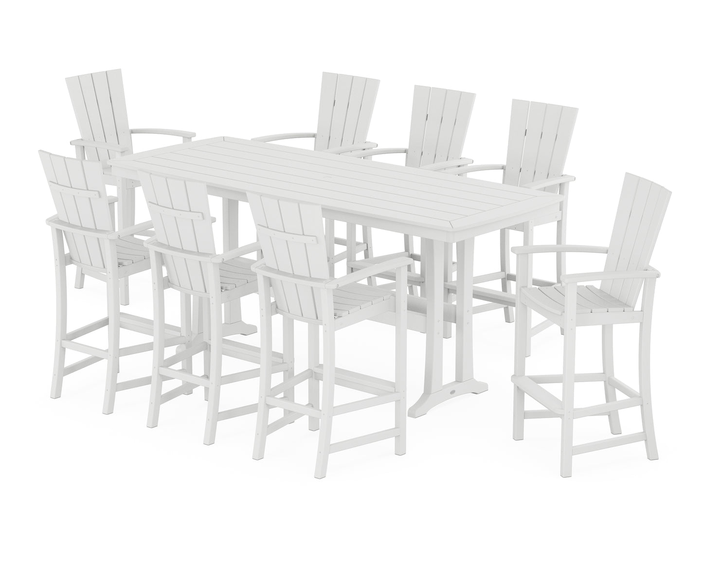 Quattro Adirondack 9-Piece Bar Set with Trestle Legs