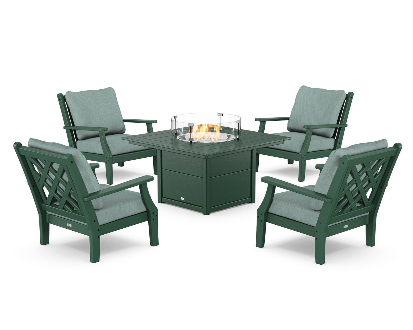 Wovendale 5-Piece Deep Seating Set with Fire Pit Table