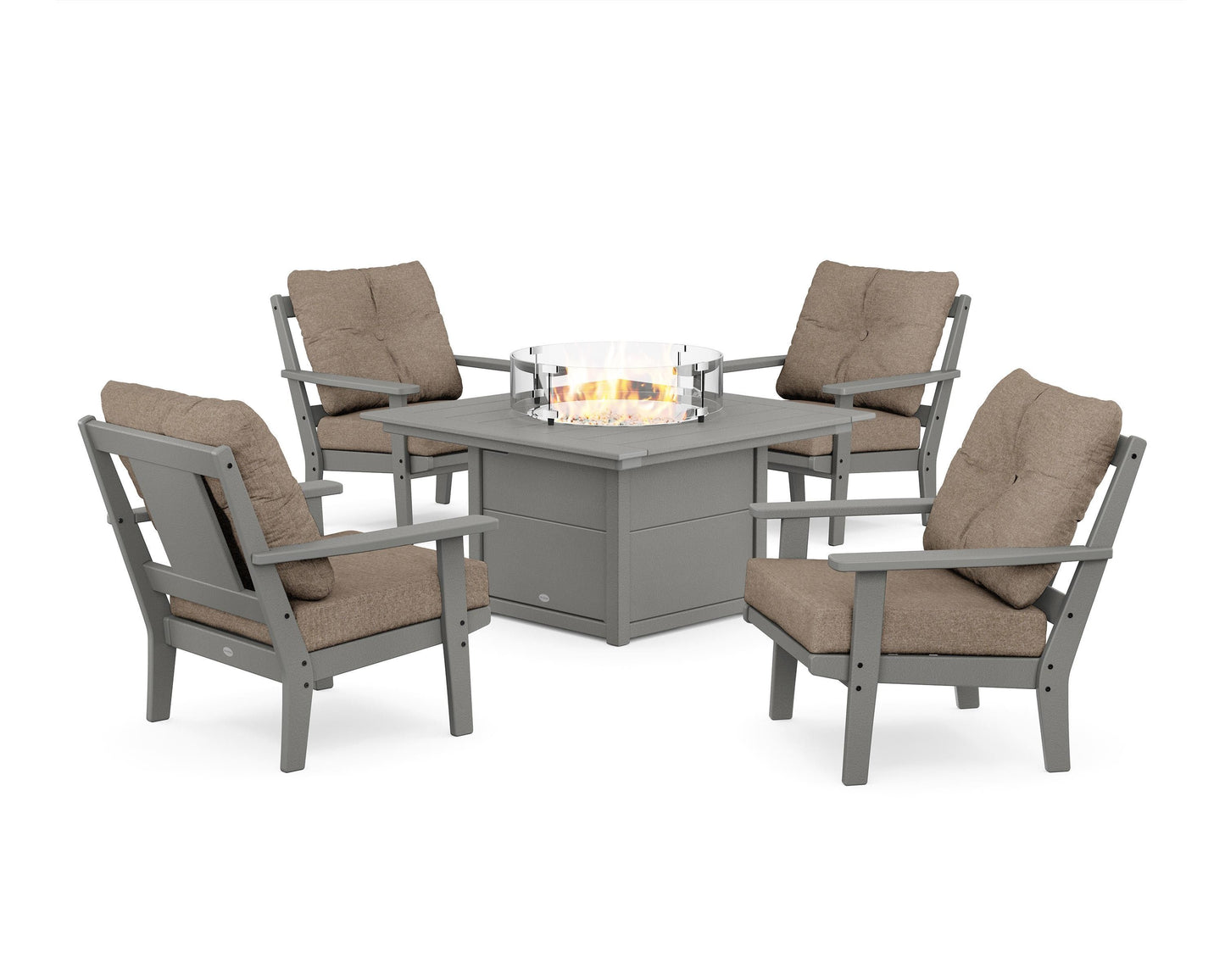 Prairie 5-Piece Deep Seating Set with Fire Pit Table