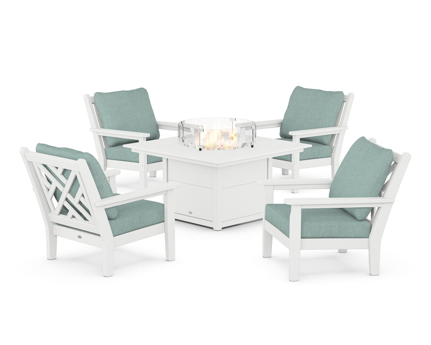 Chippendale 5-Piece Deep Seating Set with Fire Pit Table