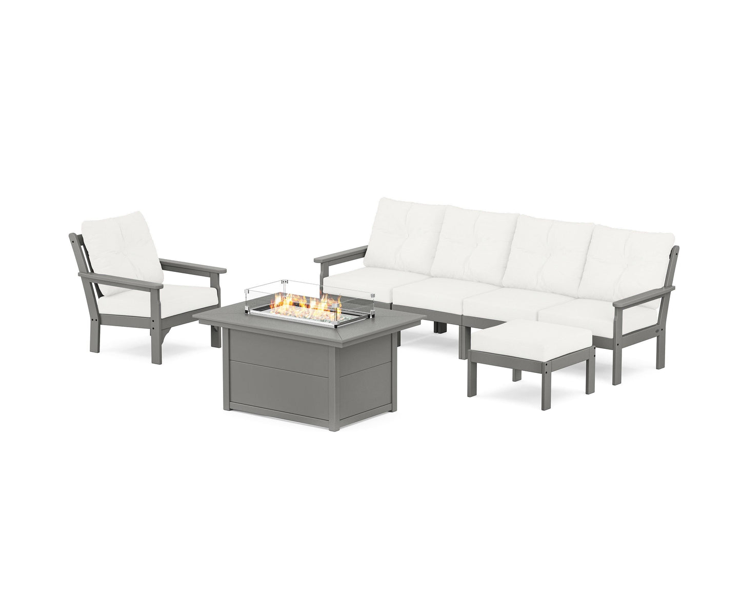 Vineyard Sectional Lounge and Fire Pit Set