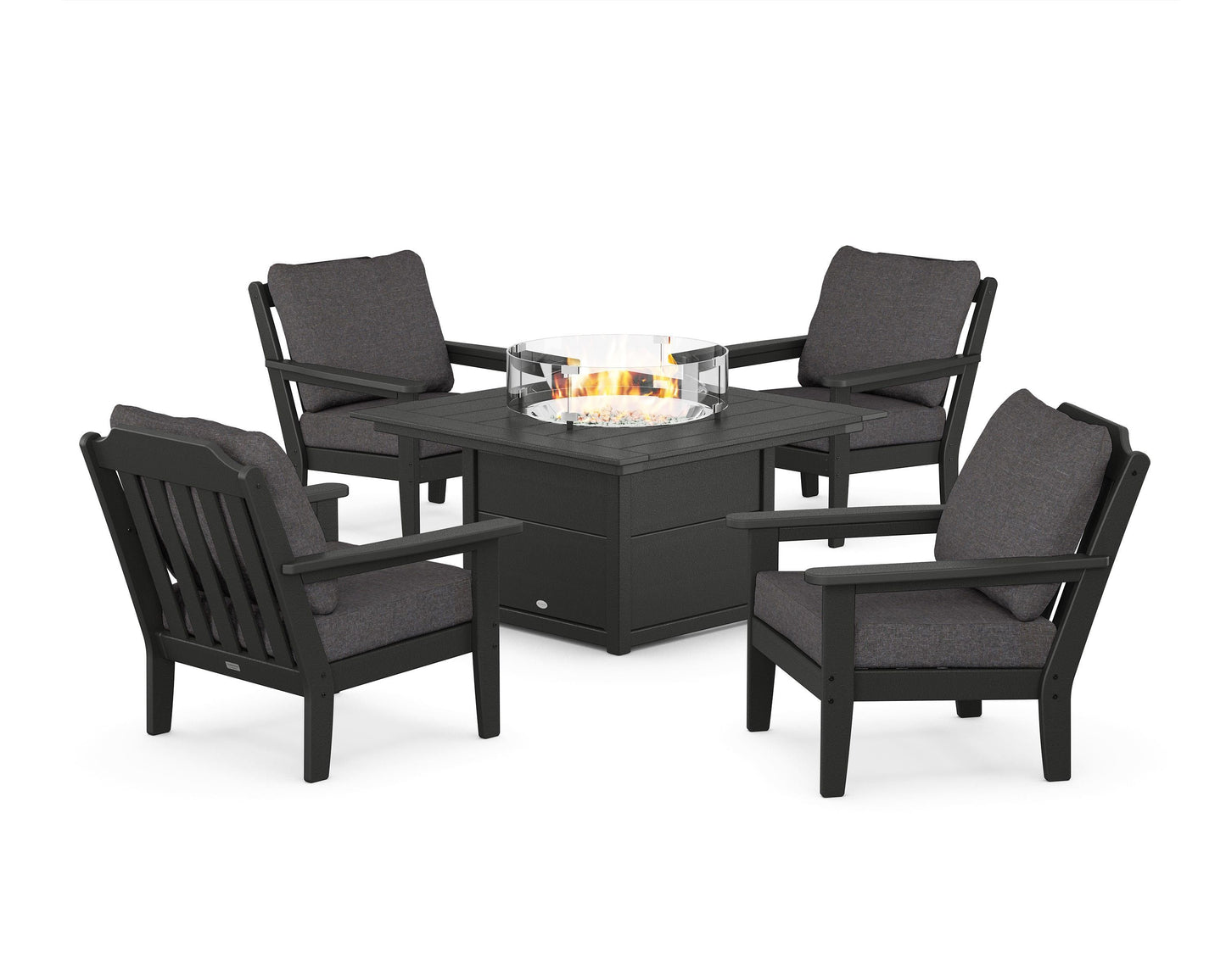 Cottage 5-Piece Deep Seating Set with Fire Pit Table