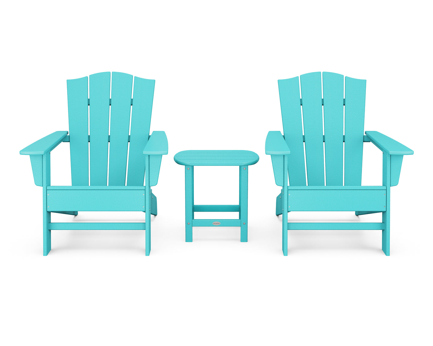 Wave 3-Piece Adirondack Chair Set with The Crest Chairs