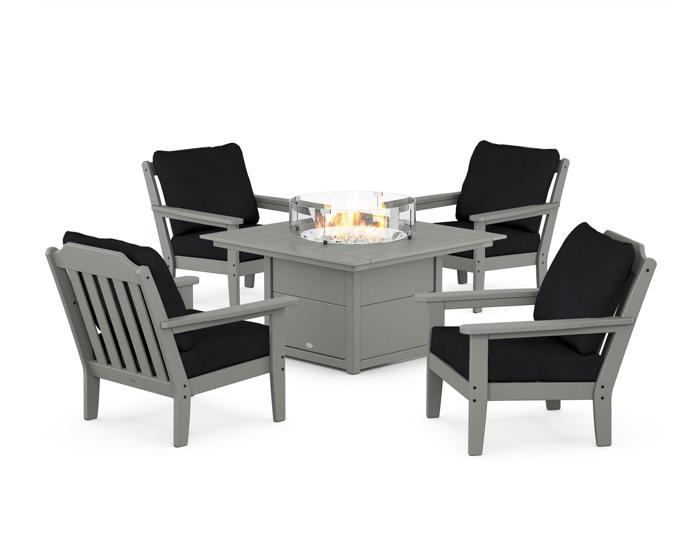 Cottage 5-Piece Deep Seating Set with Fire Pit Table